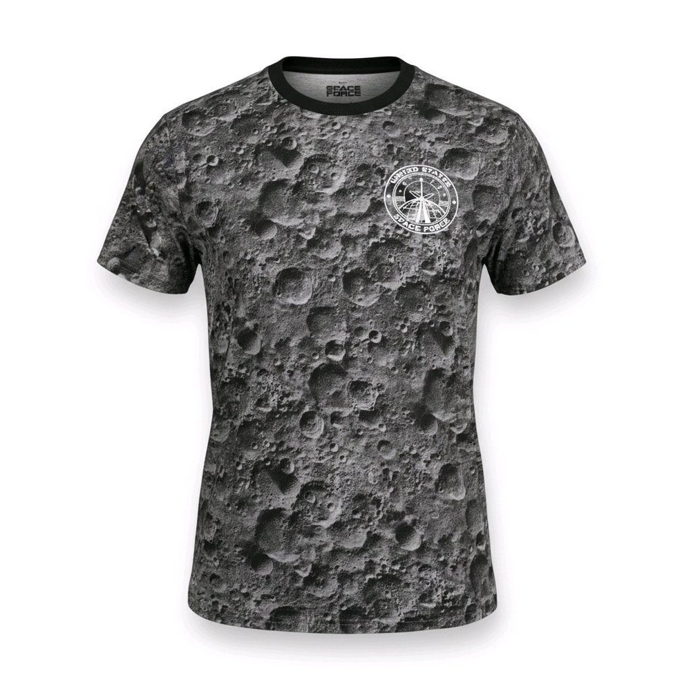 Netflix Space Force T Shirt Moon Crater Print‎ US Space Force Logo Size L